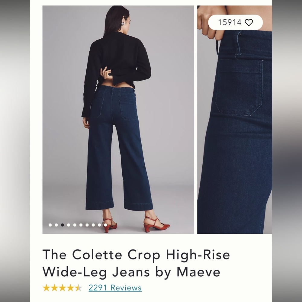 Mauve The Colette Crop High-rise Wide Leg jeans